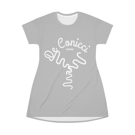 Beautiful Gray T-Shirt Dress With De Conicci Authentic Logo