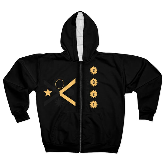 De conicci California With Crest Zip Hoodie Black and Banana