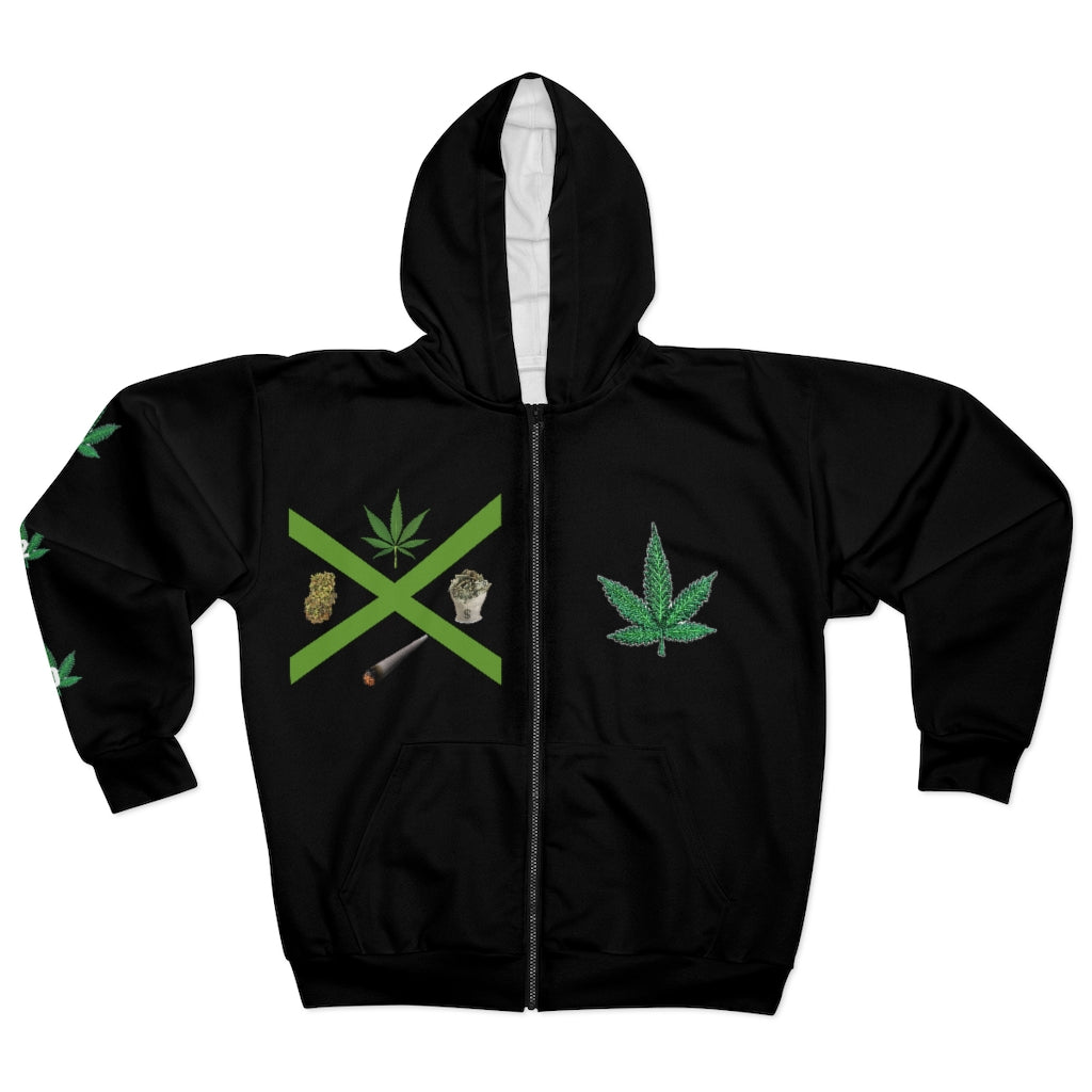 4/20 Zip Hoodie. Black