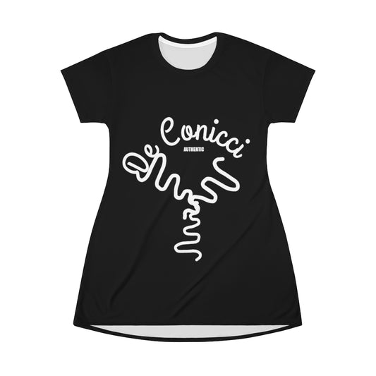 Beautiful De Conicci Black T-Shirt Dress With De Conicci Authentic Logo