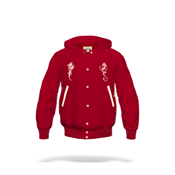 XINNIAN NEW YEAR Ruby X Cream Wool Hoodie Jacket