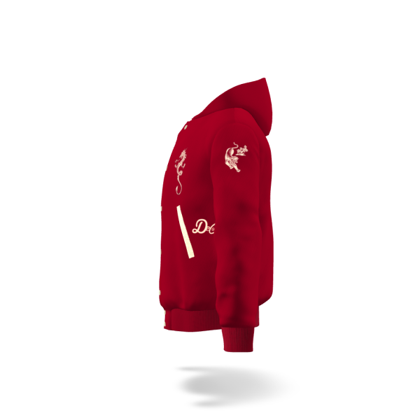 XINNIAN NEW YEAR Ruby X Cream Wool Hoodie Jacket