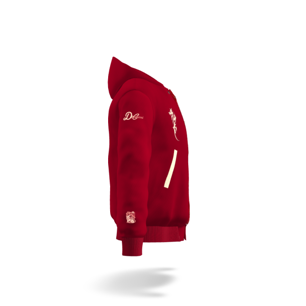 XINNIAN NEW YEAR Ruby X Cream Wool Hoodie Jacket