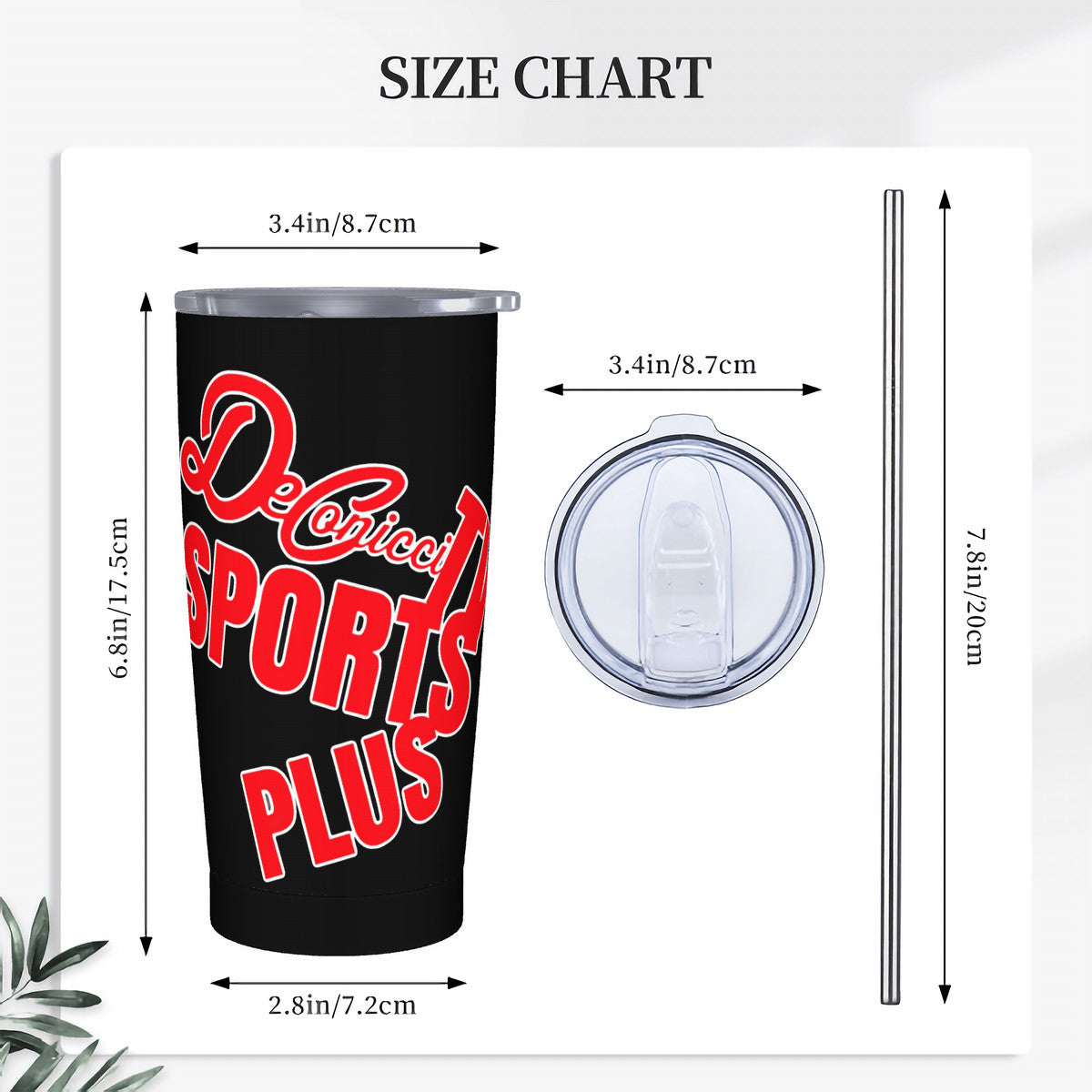 Deconicci Sport's TV Plus Stainless Steel Straw Lid Collectors Cup