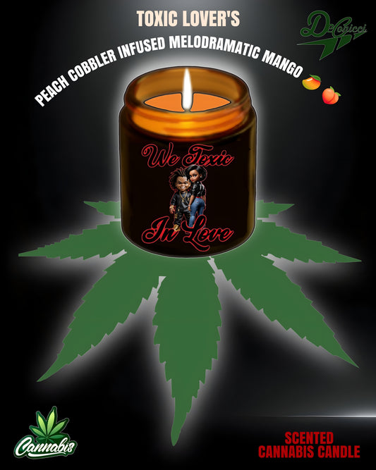 PEACH COBBLER INFUSED MELODRAMATIC MANGO TOXIC LOVERS SCENTED CBD CANDLE Wax (4oz, 9oz)