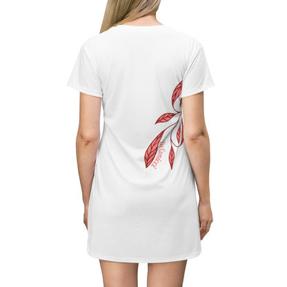 Beautiful White T-Shirt Dress With Summer Breeze Logo