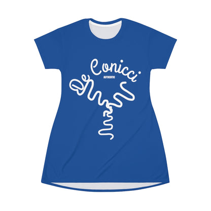 Beautiful Royal Blue T-Shirt Dress With De Conicci Authentic Logo