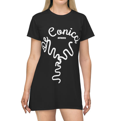 Beautiful De Conicci Black T-Shirt Dress With De Conicci Authentic Logo