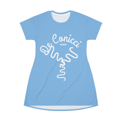Beautiful Baby Blue T-Shirt Dress With De Conicci Authentic Logo
