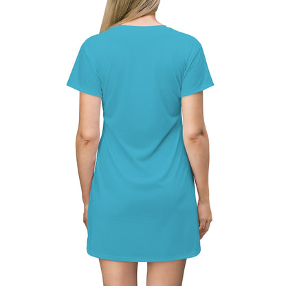 Beautiful Water Blue T-Shirt Dress With De Conicci Authentic Logo