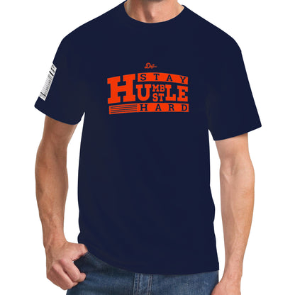 Humble Hustle short sleeve, with hustle nutrition facts on sleeve.