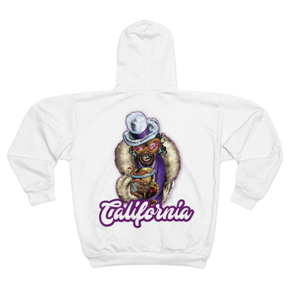 De conicci California with crest Zip Hoodie. White