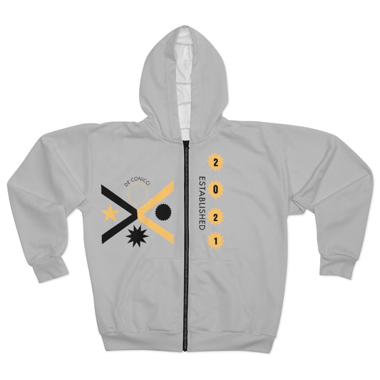 De conicci  California With Crest Zip Hoodie. Silvery