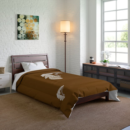 Comforter with rare design. Brown