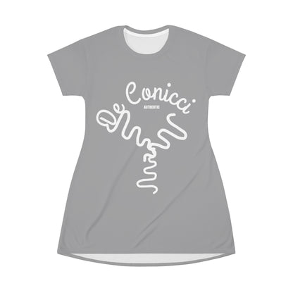 Beautiful Dark Gray T-Shirt Dress With De Conicci Authentic Logo