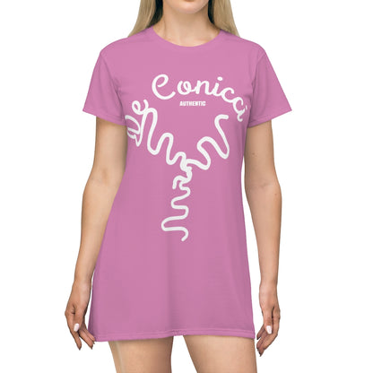 Beautiful Pink T-Shirt Dress With De Conicci Logo