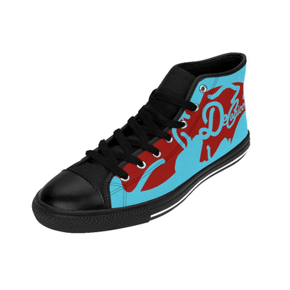 Mind boggler Men's High-top Sneakers baby blue and red
