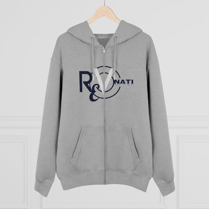 Revonati hoodie. Gray/navy and white