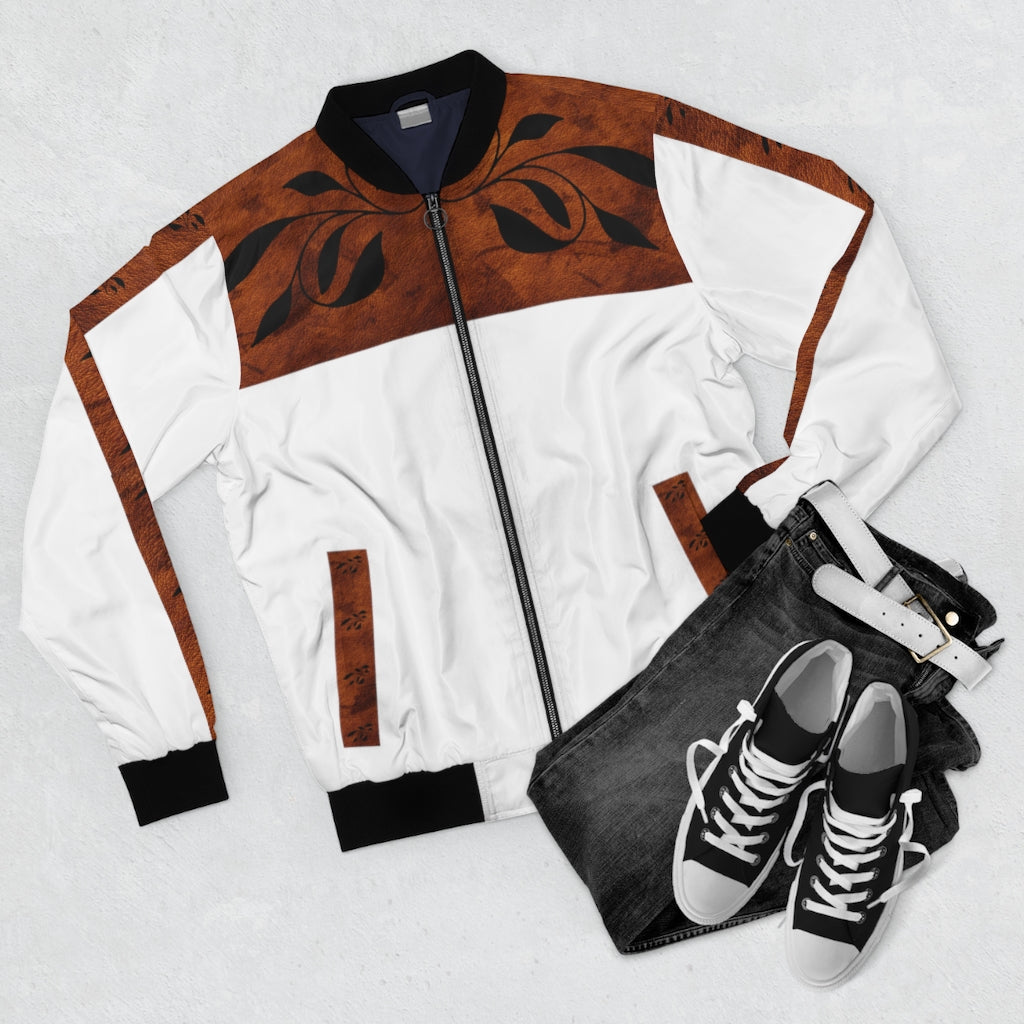 Designer Rawhide Print Jacket White and Brown