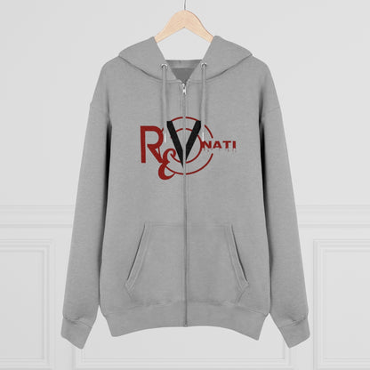 Revonati hoodie. Gray/red and black